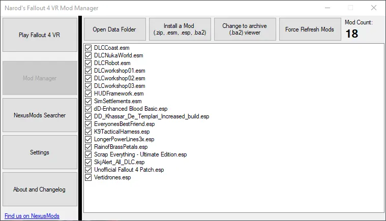 A screenshot of the utility from an older version.