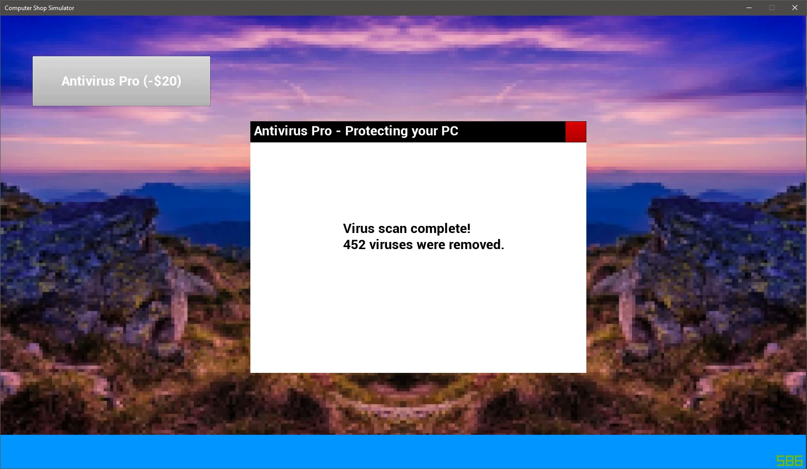 A screenshot from Computer Shop Simulator showing a computer being fixed.